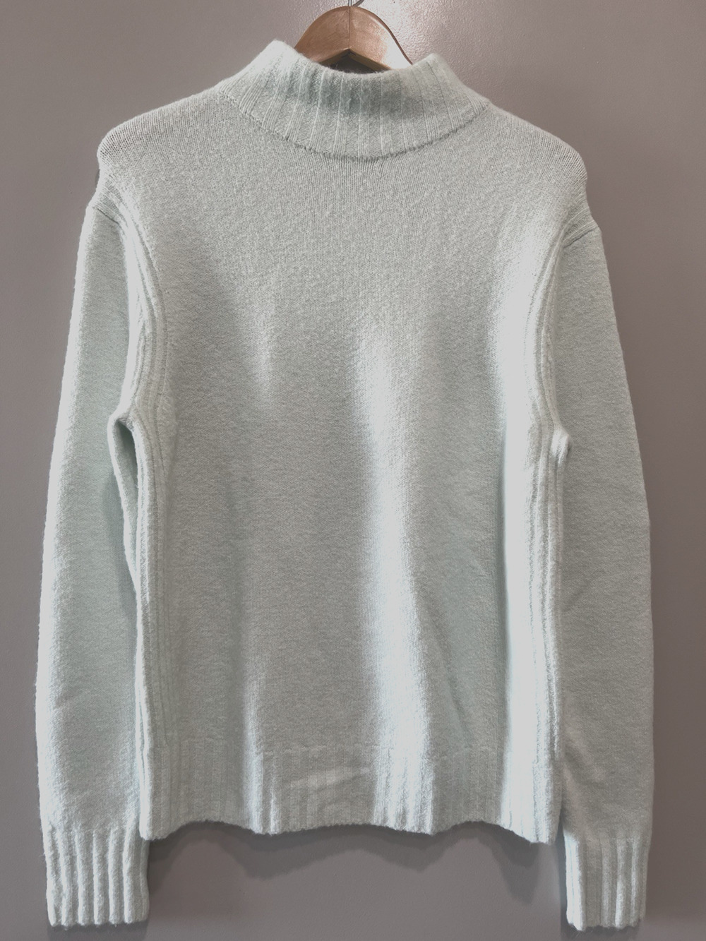 J. Crew Mock Neck Sweater Women's Mint pastel green Soft fuzzy Midweight Size L